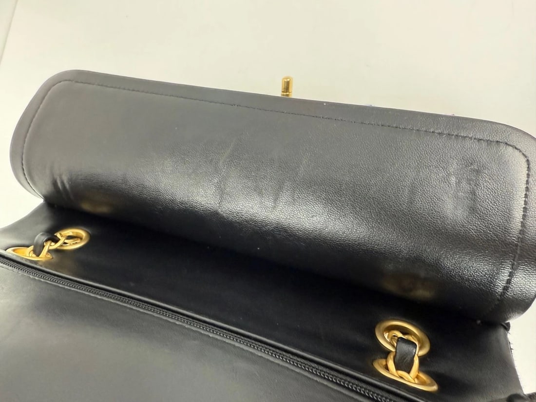 Chanel Jersey Knit Quilted Crystal Embellished Medium Double Flap Bag - 11