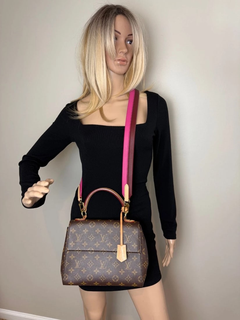 LOUIS VUITTON Cluny BB Bordeaux Fuchsia Monogram Shoulder Bag - 19