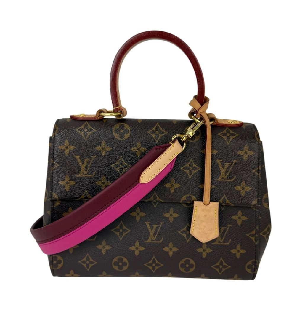 LOUIS VUITTON Cluny BB Bordeaux Fuchsia Monogram Shoulder Bag: Title: LOUIS VUITTON Cluny BB Bordeaux Fuchsia Monogram Shoulder Bag Description: Pre-Owned 100% Authentic LOUIS VUITTON Cluny BB Bordeaux Fuchsia Monogram Shoulder Bag RATING: B...Very Good, well mai
