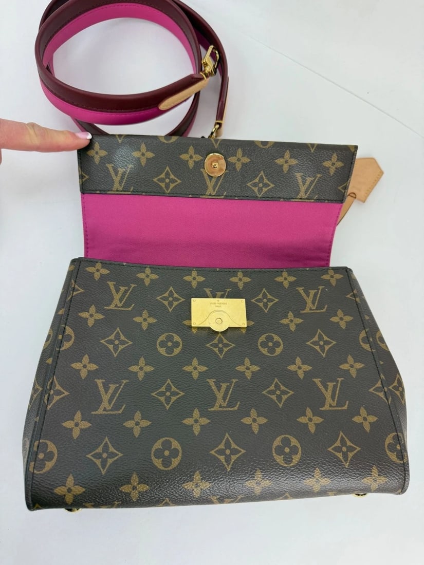 LOUIS VUITTON Cluny BB Bordeaux Fuchsia Monogram Shoulder Bag - 8