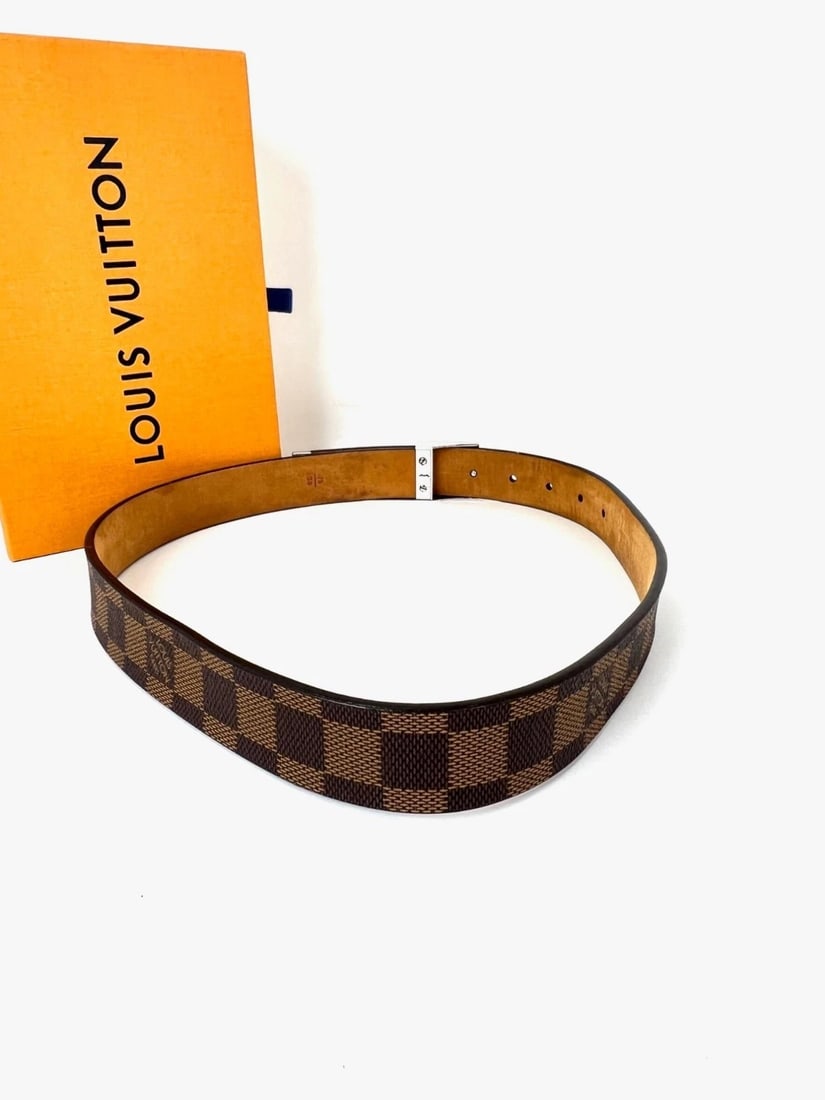 Louis Vuitton LV Inventeur Brown Damier Ebene Men's Belt 75/30 - 2