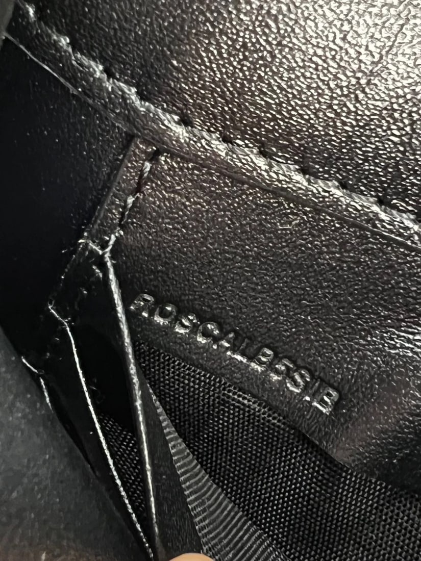 Burberry Signature Grain Leather Check Embossed Langley Black Crossbody - 9