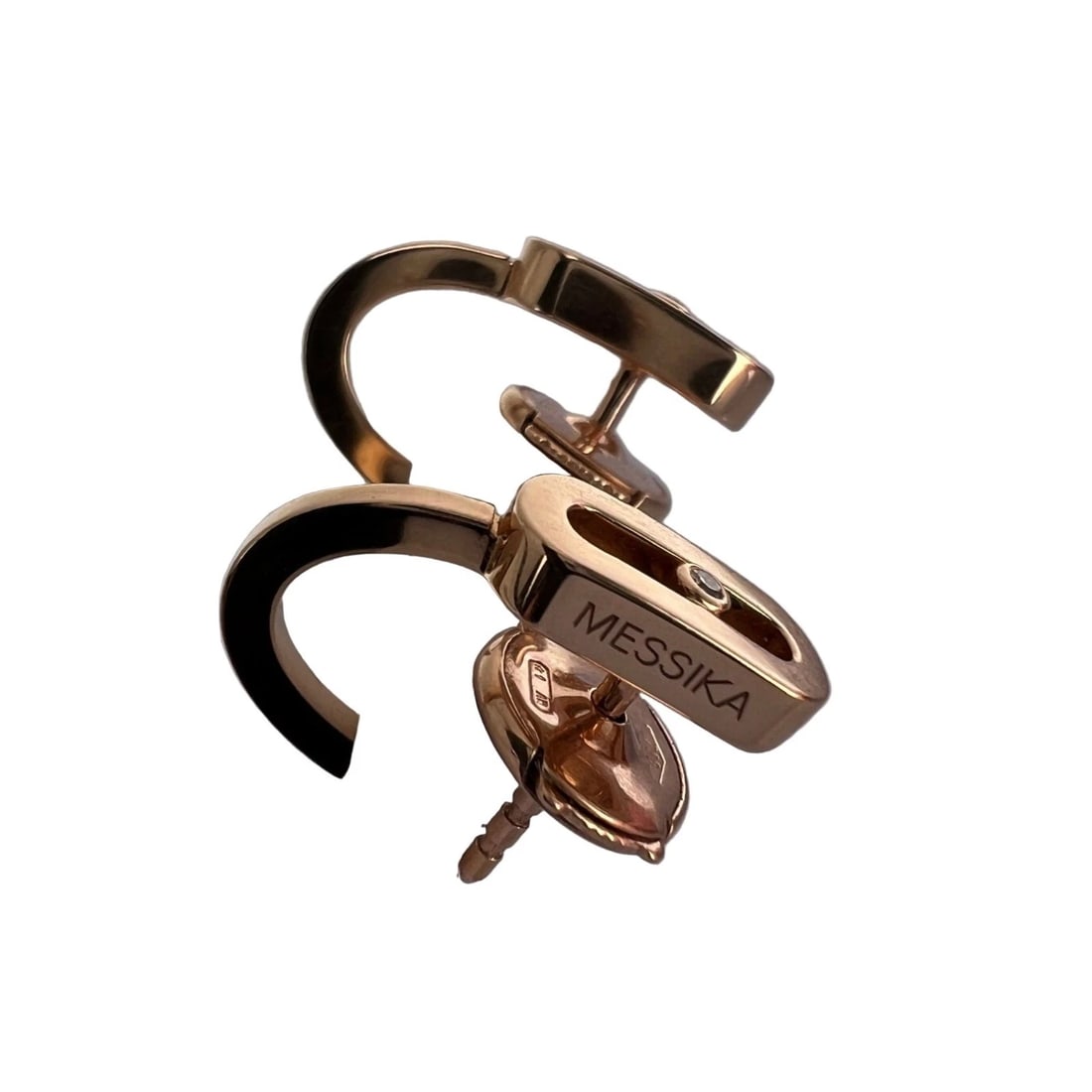 Messika Move Uno Mini Hoops 18K Rose Gold Diamond Earrings - 2