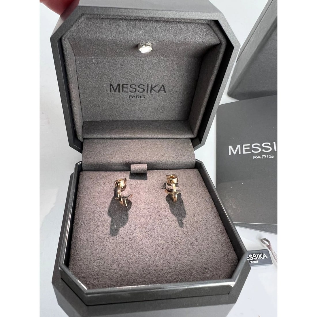 Messika Move Uno Mini Hoops 18K Rose Gold Diamond Earrings - 3