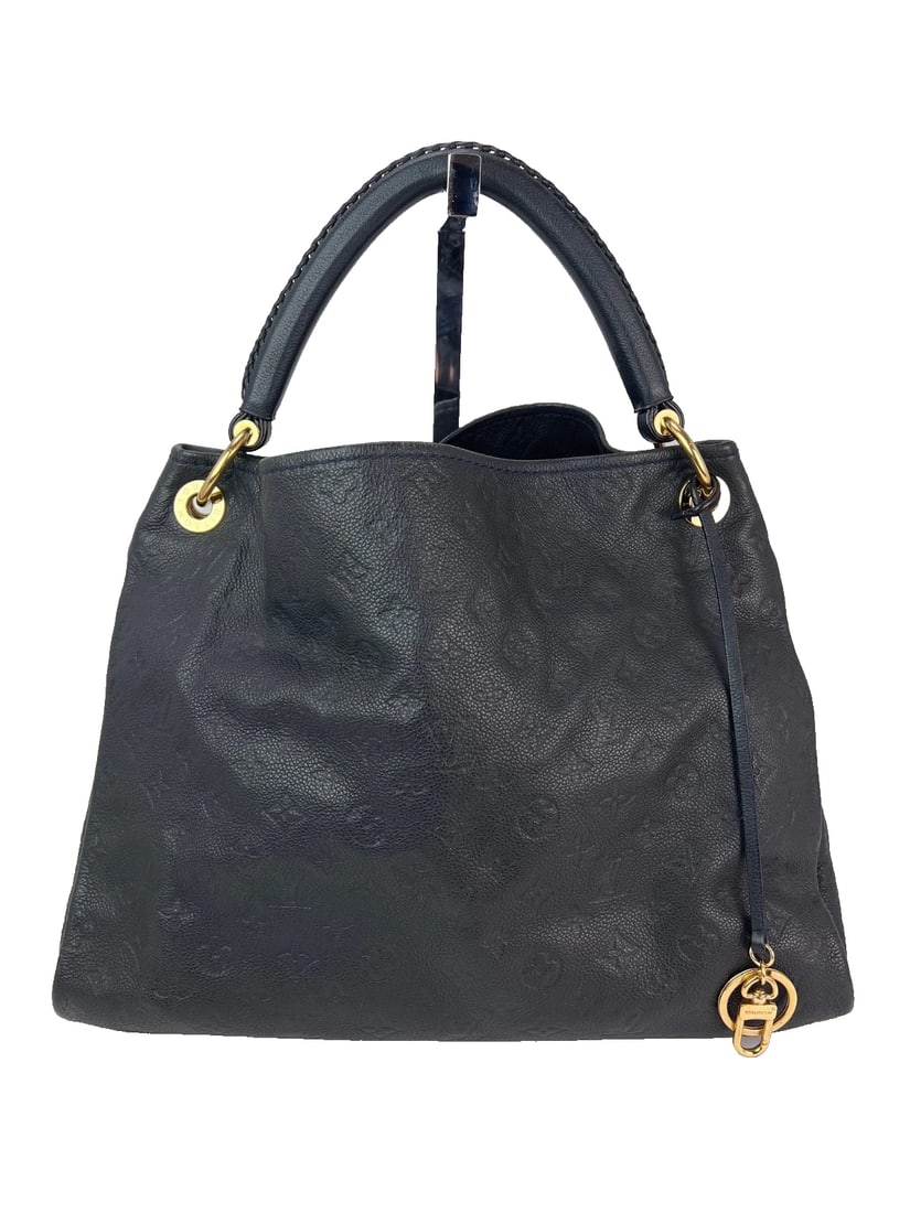 LOUIS VUITTON Bag Artsy MM Monogram Empreinte Infini Blue Tote Hand (1 of 15)