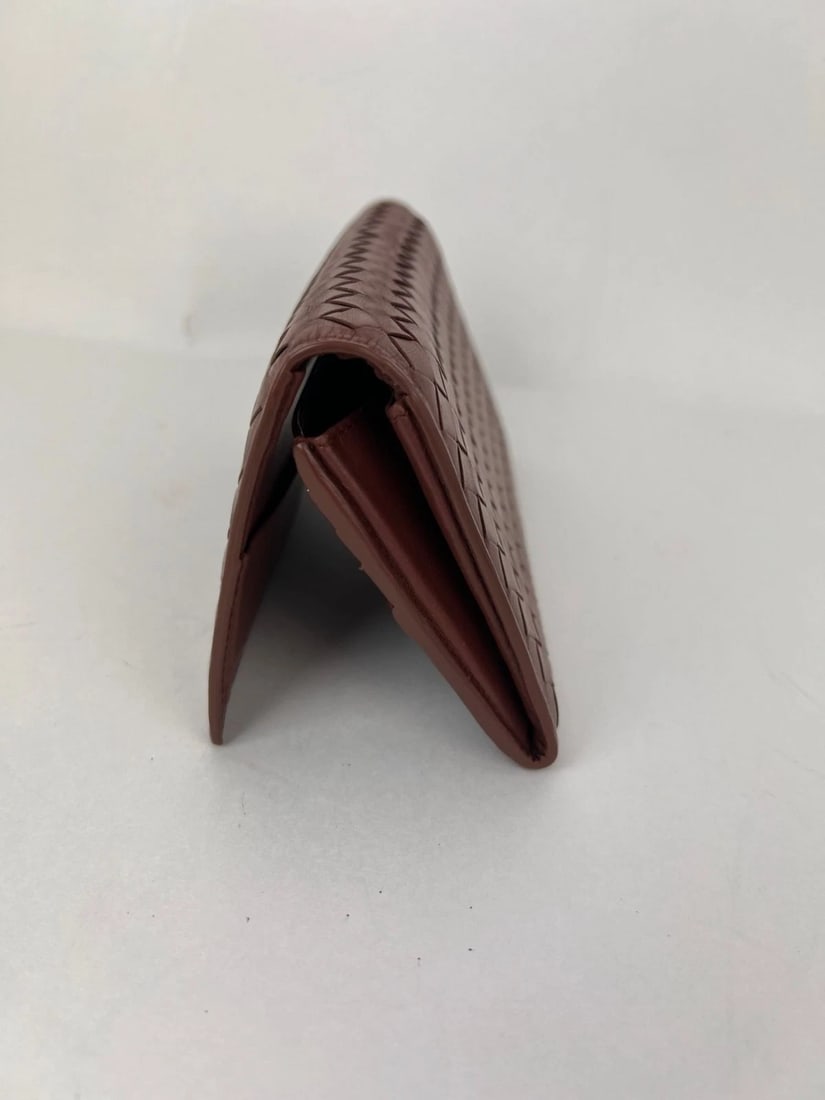 Bottega Veneta Nappa Intrecciato Long Flap Brown Wallet Clutch - 14