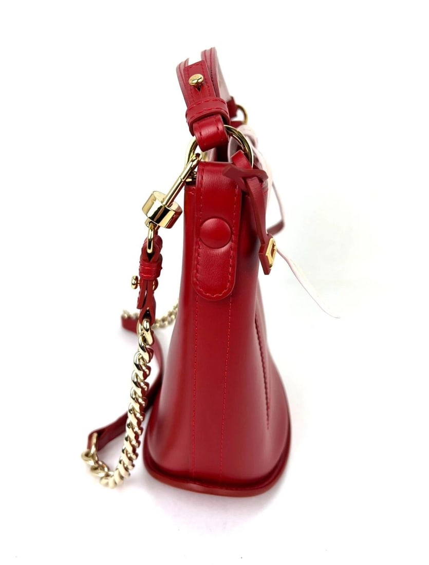 Delvaux Box Calfskin Mini Pin Daily Surpique Red Leather Bucket Bag - 10