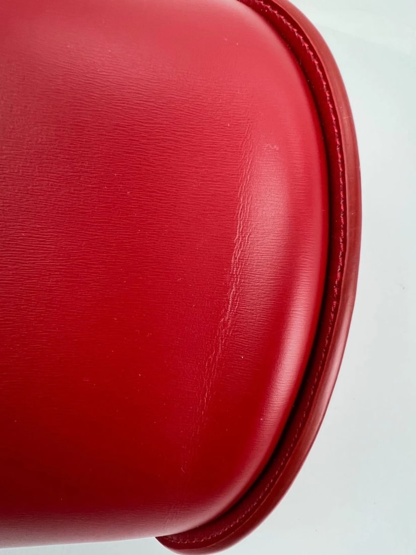 Delvaux Box Calfskin Mini Pin Daily Surpique Red Leather Bucket Bag - 6