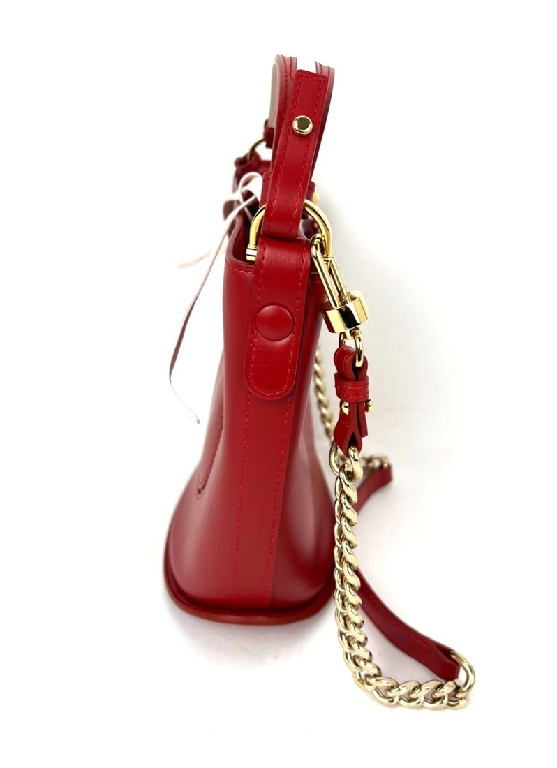 Delvaux Box Calfskin Mini Pin Daily Surpique Red Leather Bucket Bag - 8