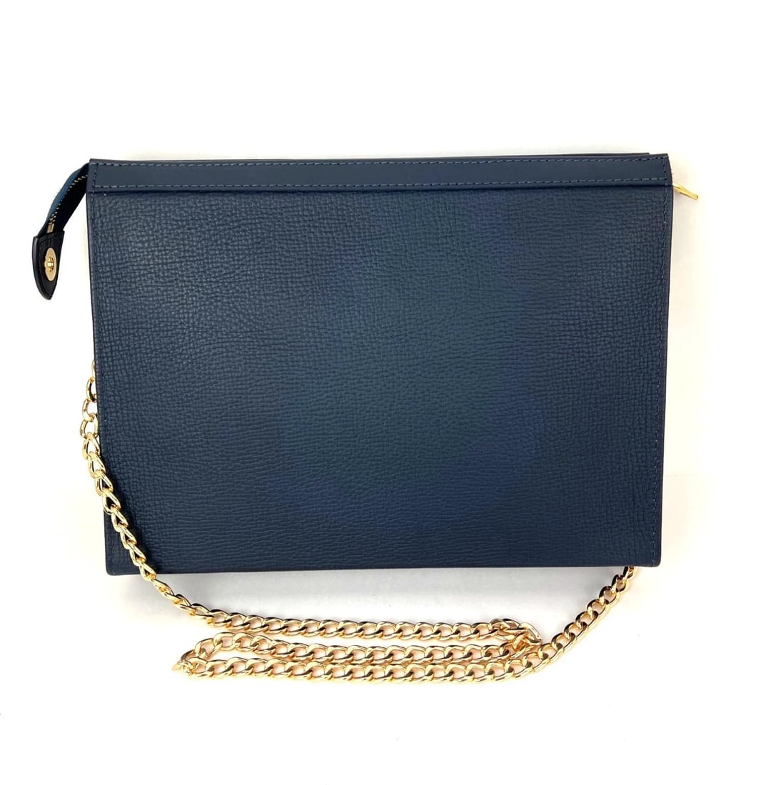 Louis Vuitton X Nigo Taurillon Denim Drip Pochette Voyage MM Crossbody Clutch Ba - 2