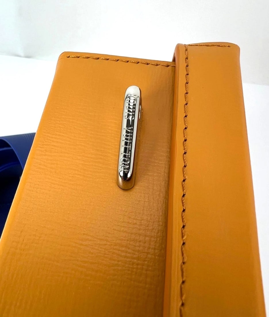 Louis Vuitton Shopper Clutch Leather Orange Clutch Crossbody Bag - 9