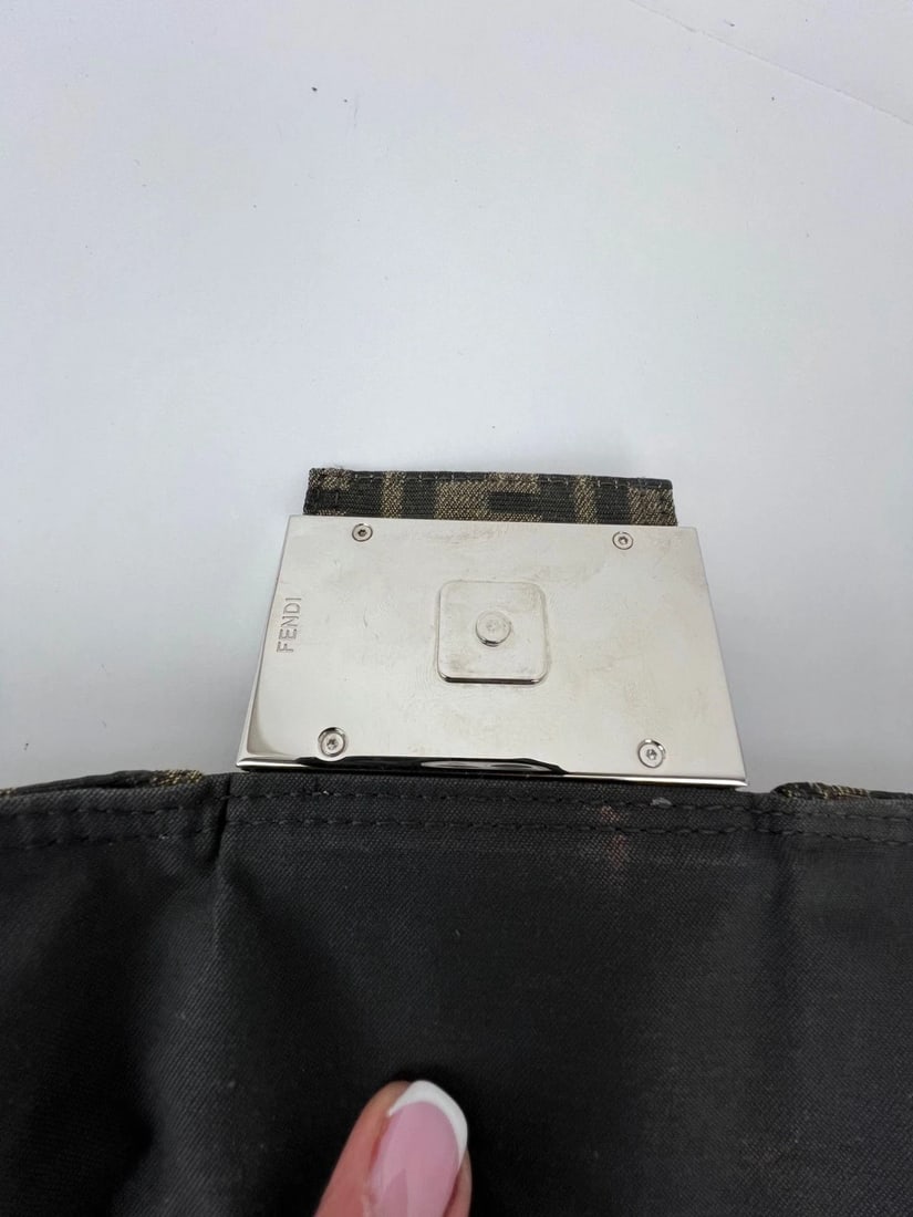 Fendi Zucca FF Multipocket Baguette 1974 Maxi Shoulder Bag - 11