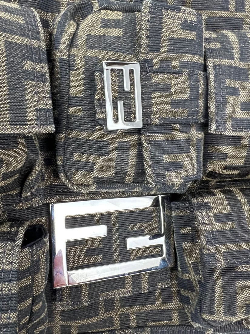 Fendi Zucca FF Multipocket Baguette 1974 Maxi Shoulder Bag - 18