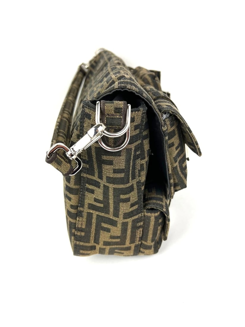 Fendi Zucca FF Multipocket Baguette 1974 Maxi Shoulder Bag - 5