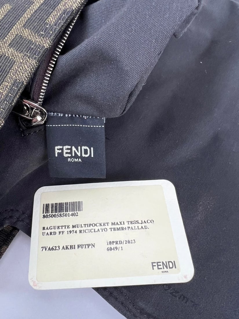 Fendi Zucca FF Multipocket Baguette 1974 Maxi Shoulder Bag - 8