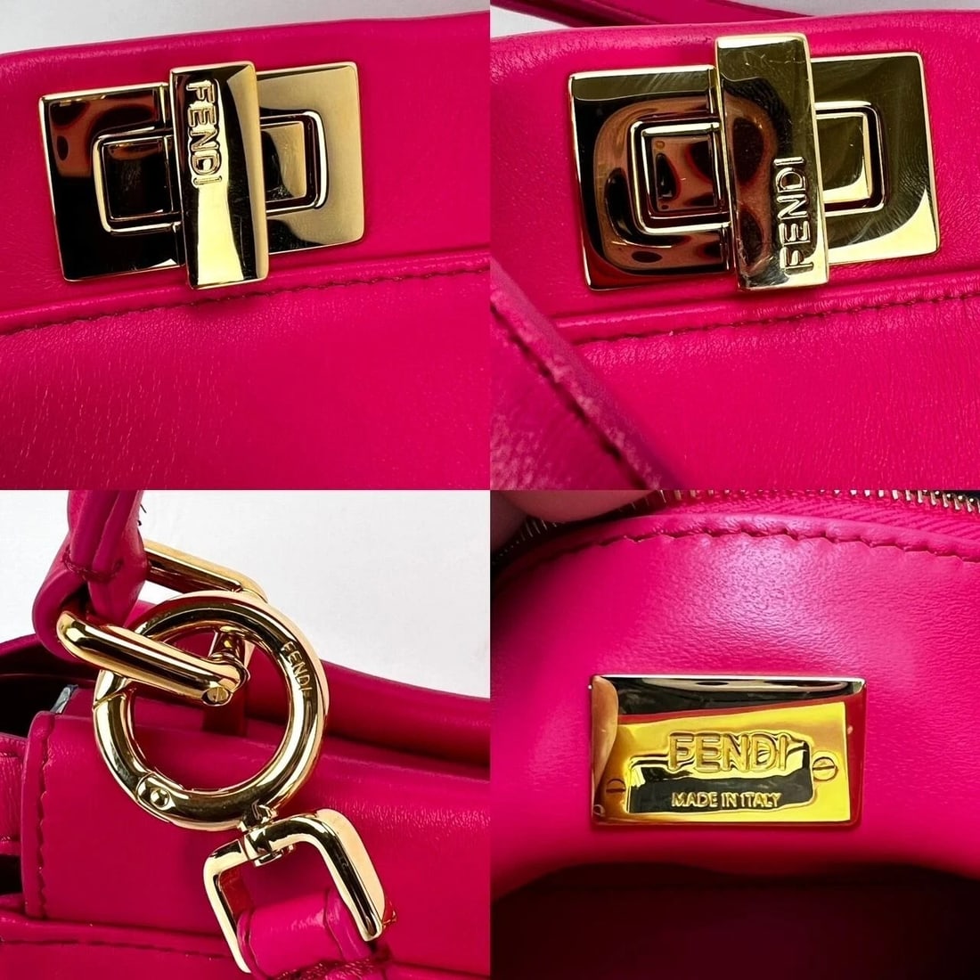 Fendi Mini Peekaboo Pink Leather Hand Shoulder Bag - 4