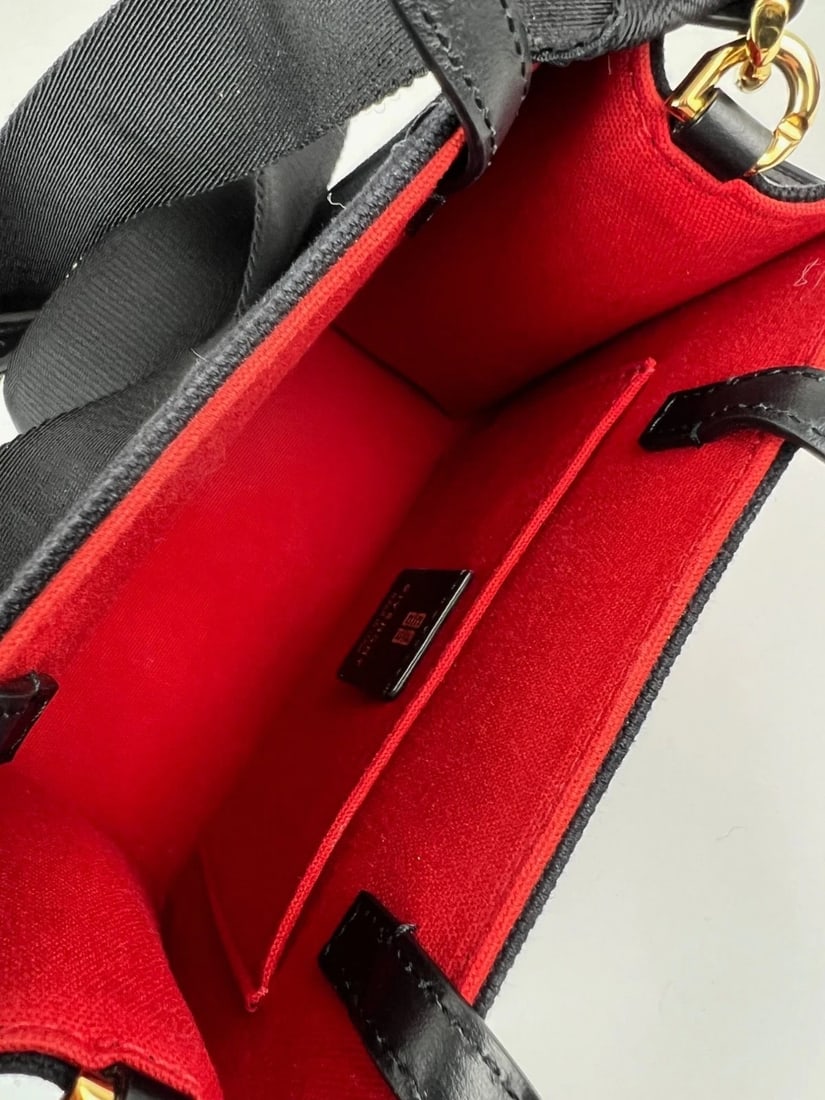 Givenchy Mini G Shopper Black Canvas Tote Bag - 8