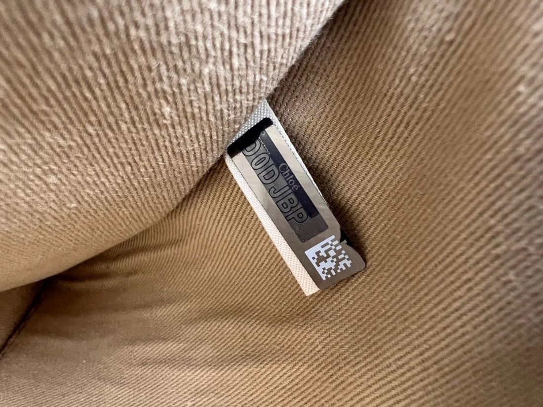 Chloe Woody Ribbon Medium Cotton Calfskin Beige Tote Bag - 8