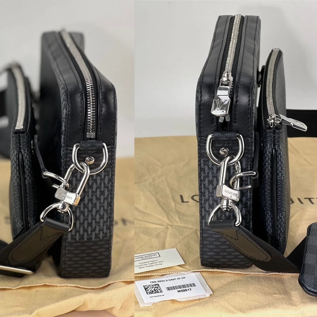 LOUIS VUITTON Trio Messenger Damier Graphite Men's Bag - 3