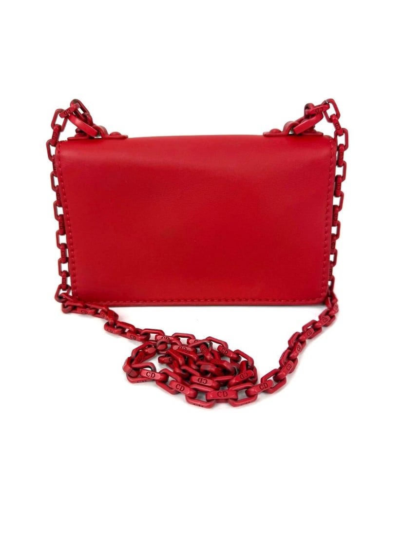 Christian Dior Ultra Matte Calfskin Mini J'Adior Red Flap Bag Clutch - 2