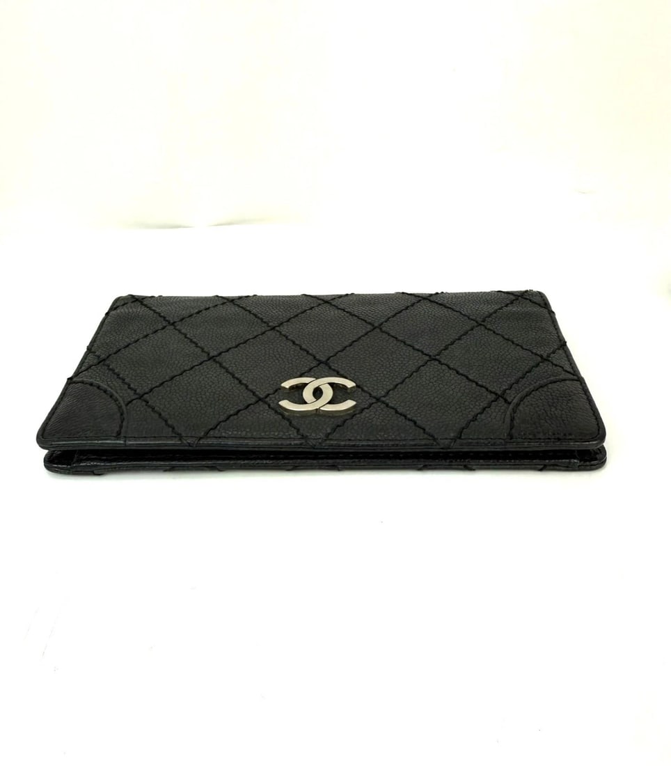 Chanel Vintage Wild Stitch Black Caviar Wallet - 12