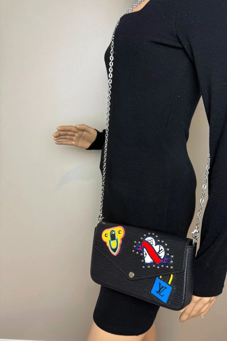 Louis Vuitton Felicie Limited Edition Patchwork Black Epi Leather Bag - 13