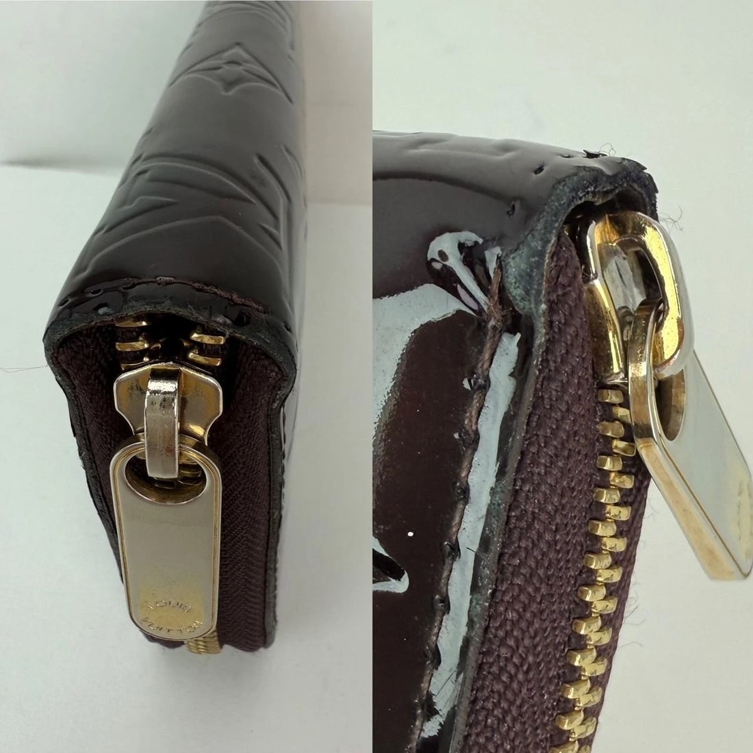 Louis Vuitton Burgundy Vernis Patent Leather Zippy Wallet Clutch - 7
