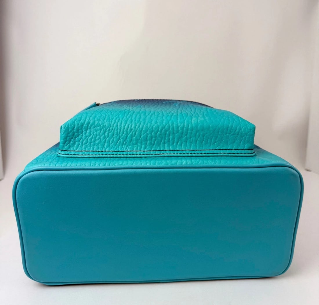 MCM Stark Ceramic Blue Gradation Palm Canvas Backpack - 4