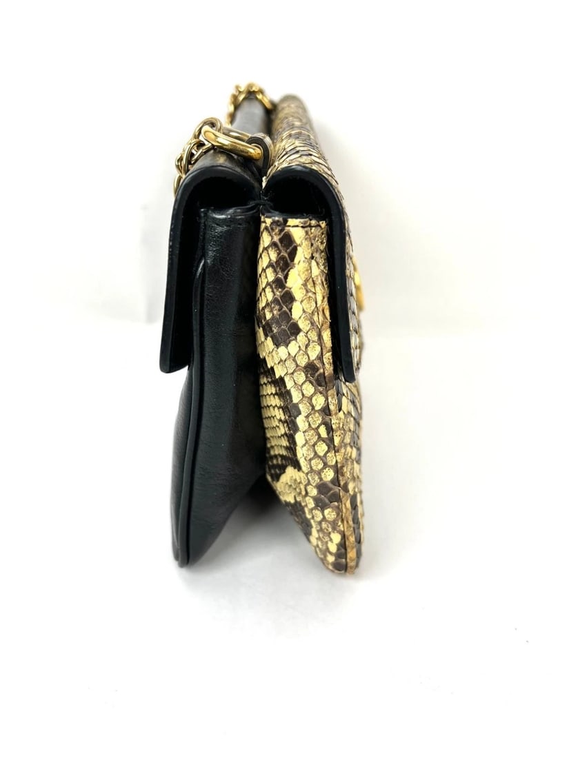 Gucci Thiara Double Sided Black Leather Python Crossbody Bag - 11