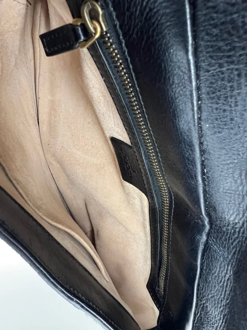 Gucci Thiara Double Sided Black Leather Python Crossbody Bag - 13