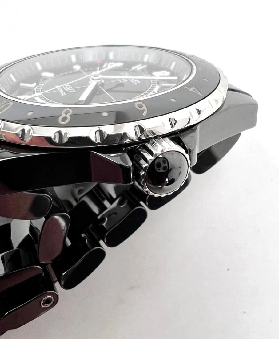 Chanel J12 GMT Stainless Steel Black Ceramic 41MM Watch Unisex - 15