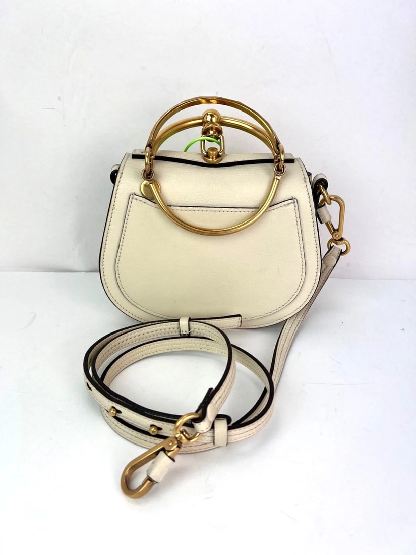 Chloe Nile Small Beige Leather Wrist Crossbody Bag - 2
