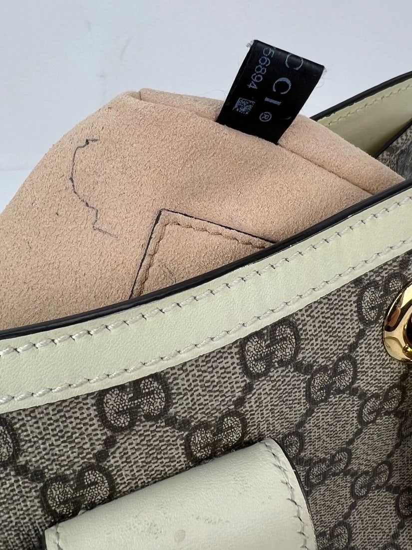 Gucci GG Supreme Small Padlock Leather Ebony Tote Bag - 7