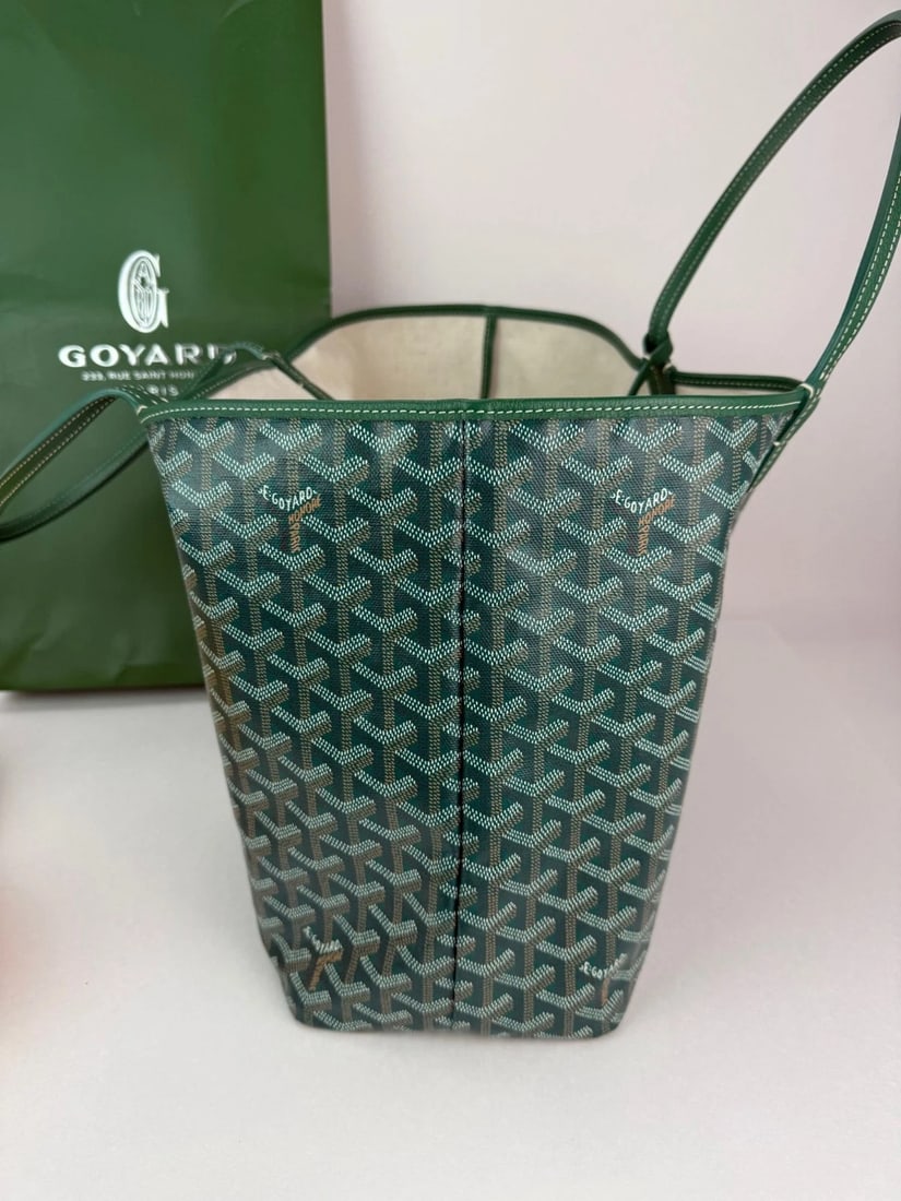 GOYARD Saint Louis PM Goyardine Green Tote - 10