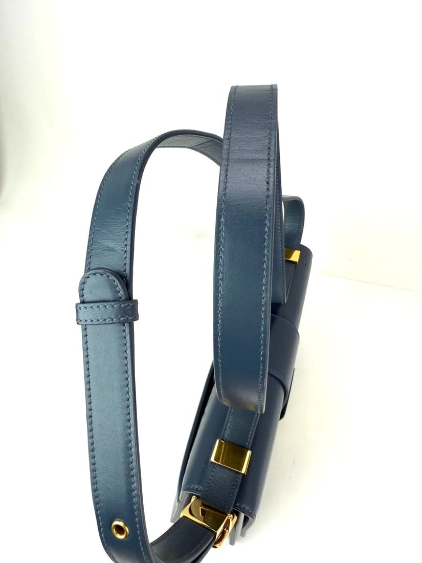 Christian Dior 30 Montaigne Smooth Calfskin Box Dark Denim Bag - 13