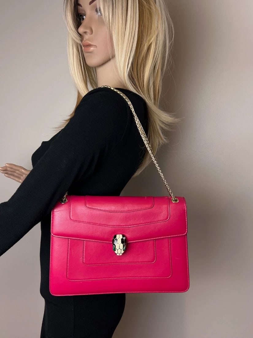Bvlgari Serpenti Forever Dark Pink Shoulder Bag - 18