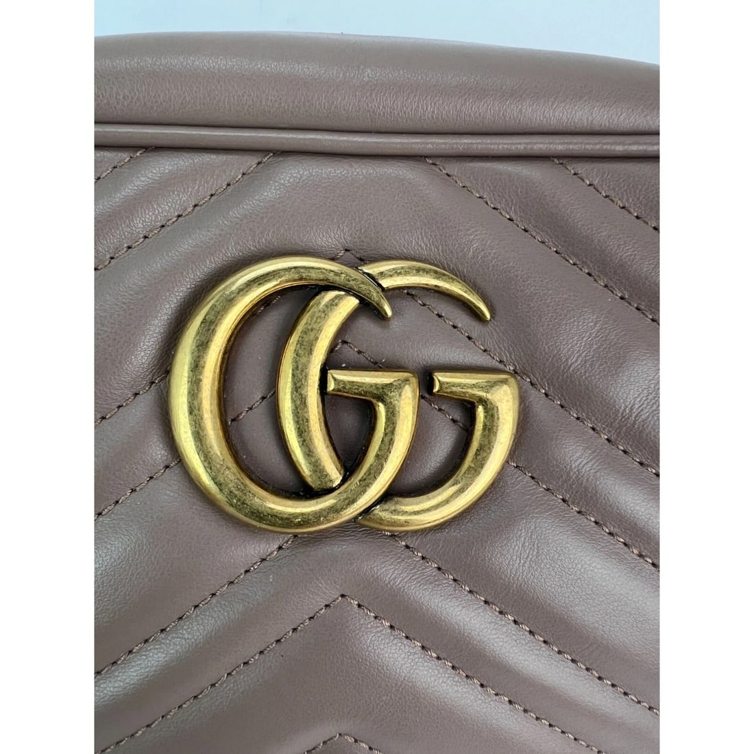 Gucci GG Marmont Small Chain Beige Matelasse Leather Crossbody Bag - 13