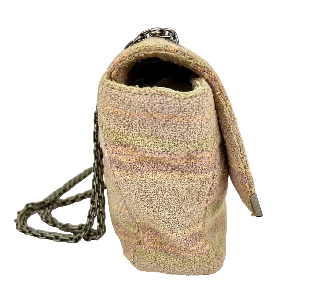 Chanel 2.55 Reissue 225 Single Flap Pink Multicolor Cotton Tweed Bag - 9