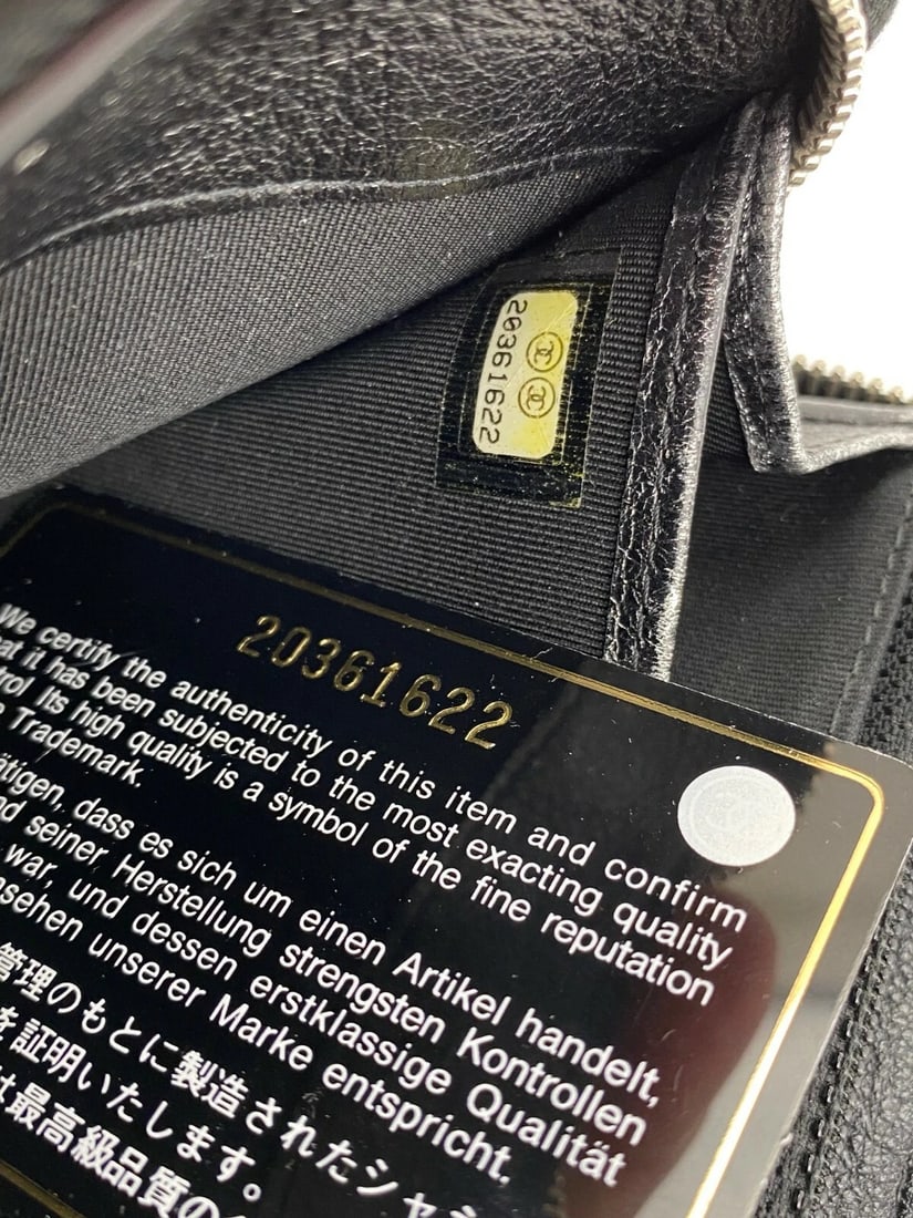 Chanel Wallet Perforated Silver Metallic Lambskin Quilted Zip Around - 10