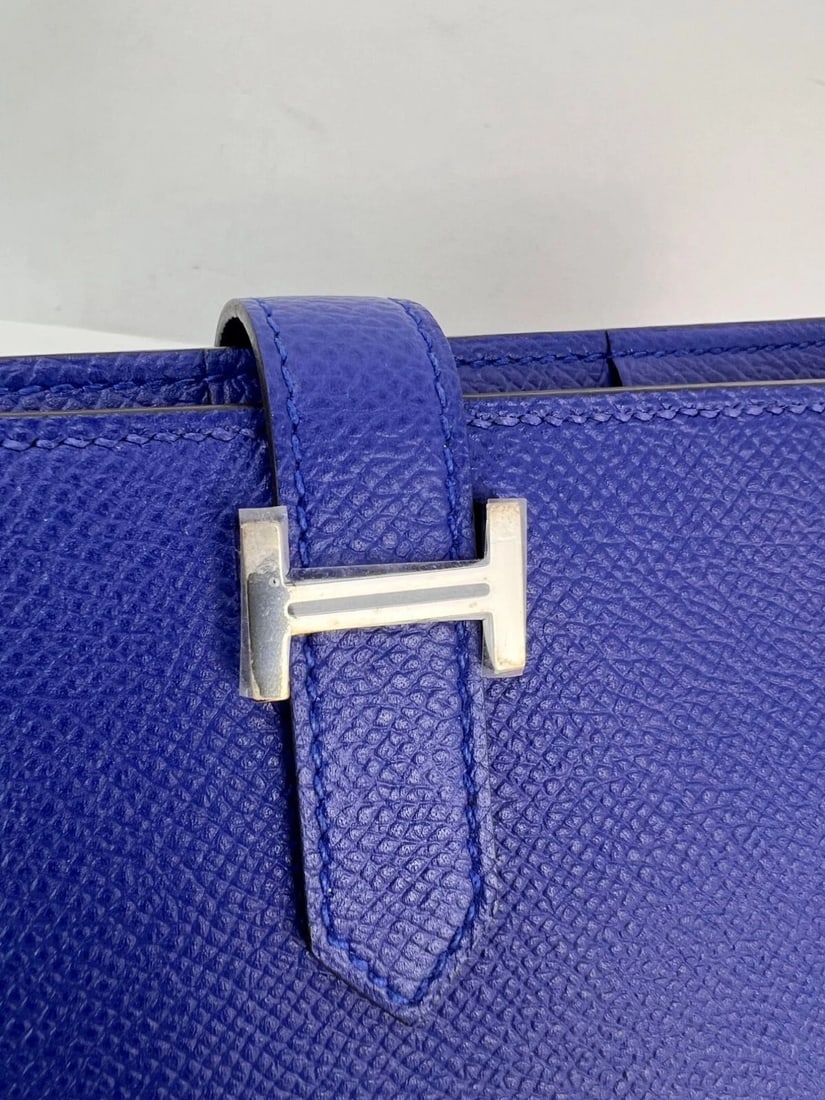 Hermes Long Epson Bearn Gusset Electrique Bleu Wallet - 12
