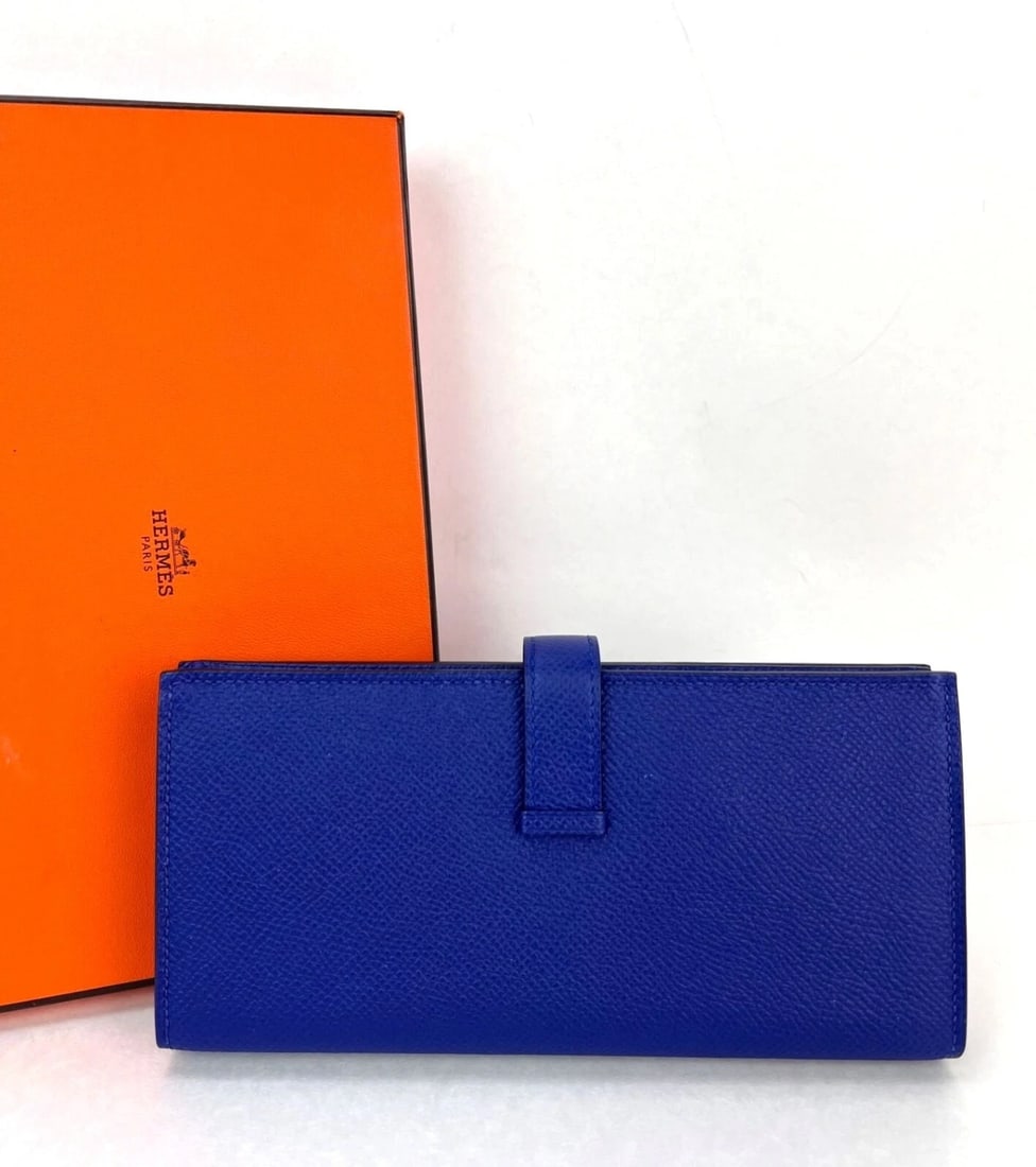 Hermes Long Epson Bearn Gusset Electrique Bleu Wallet - 2