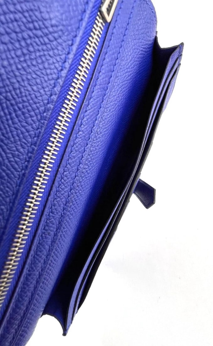 Hermes Long Epson Bearn Gusset Electrique Bleu Wallet - 9