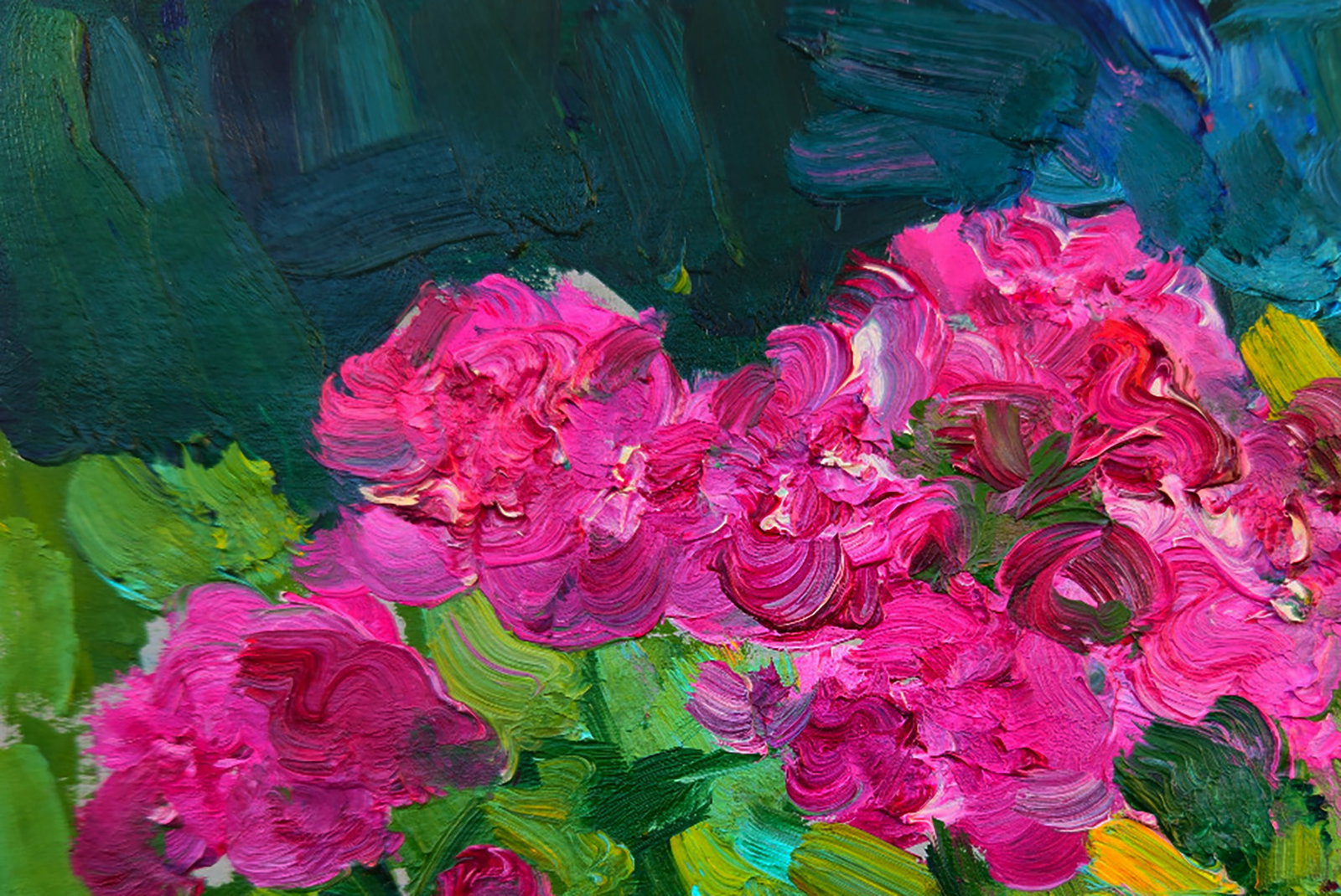 Oil painting Flowers in the Morning Garden Yuri Shkrob - 2