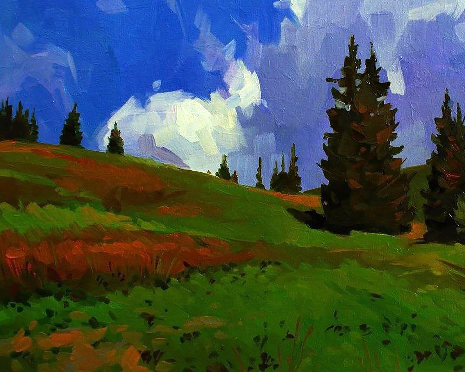 Oil painting In mountain forests Anastasia Yaroshevich - 4