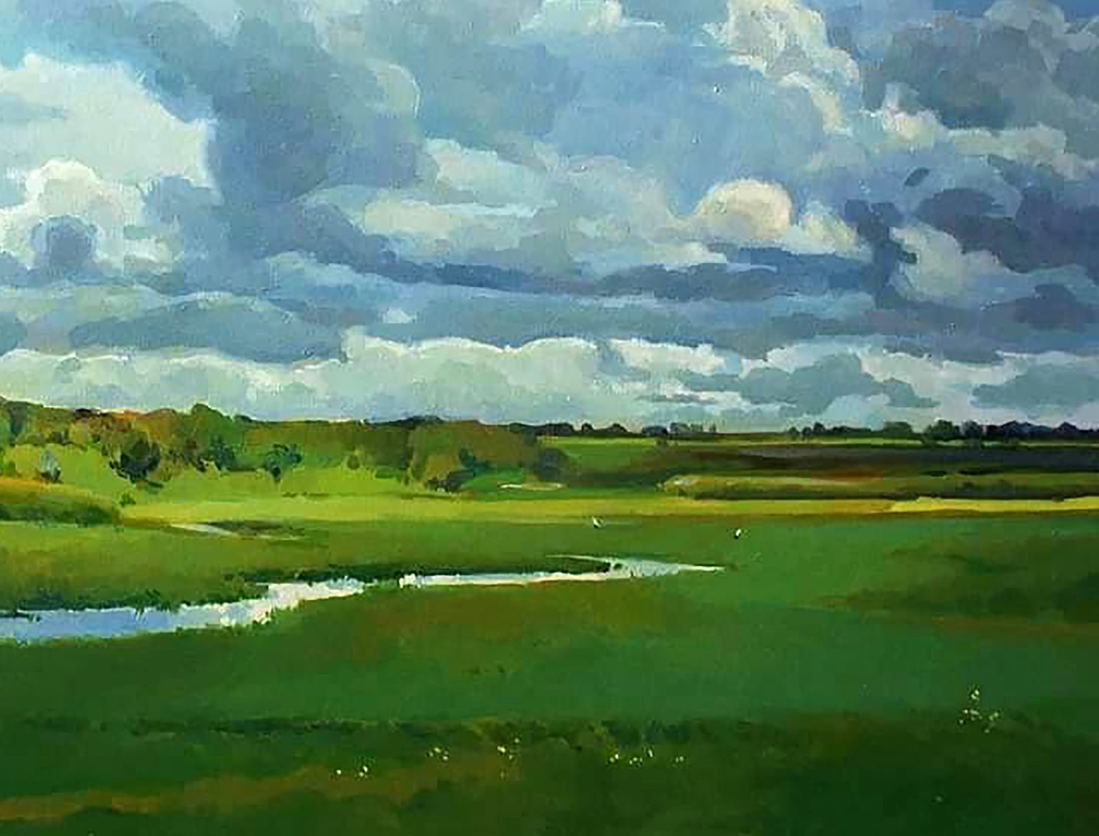 Oil painting Landscape with field Anastasia Yaroshevich - 5