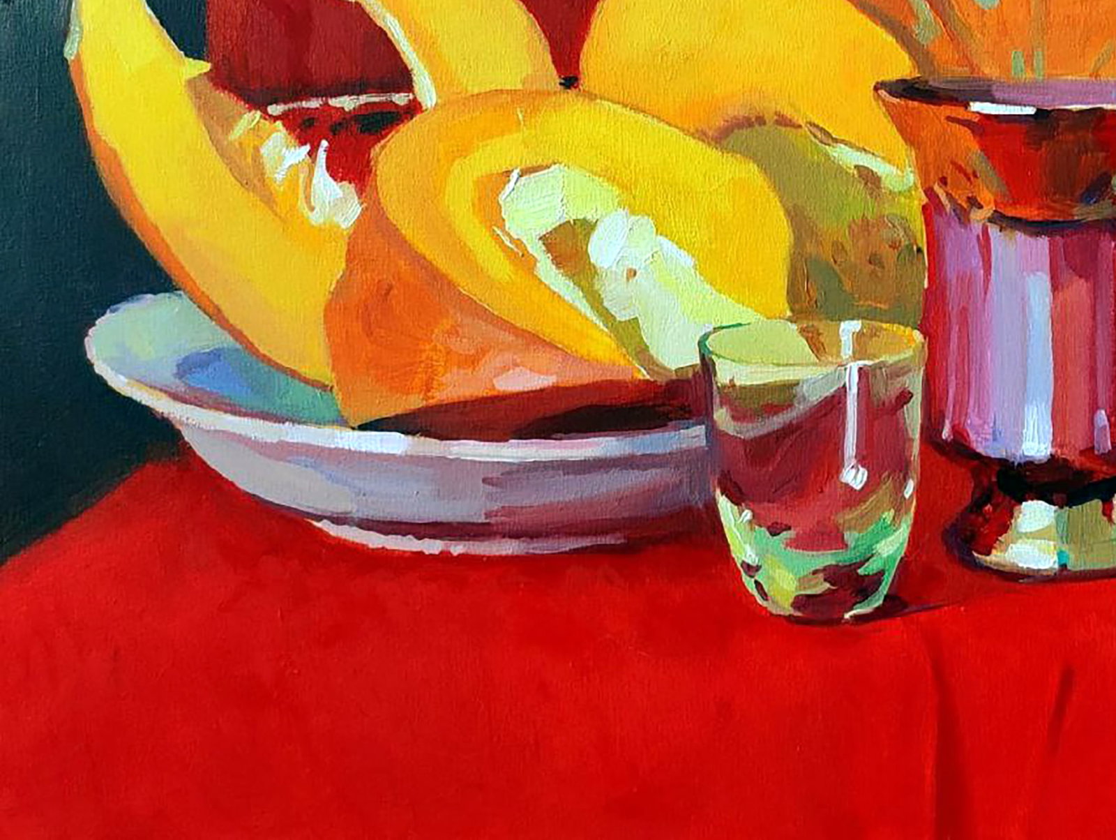 Oil painting Still life with pumpkin and drink Anastasia Yaroshevich - 4