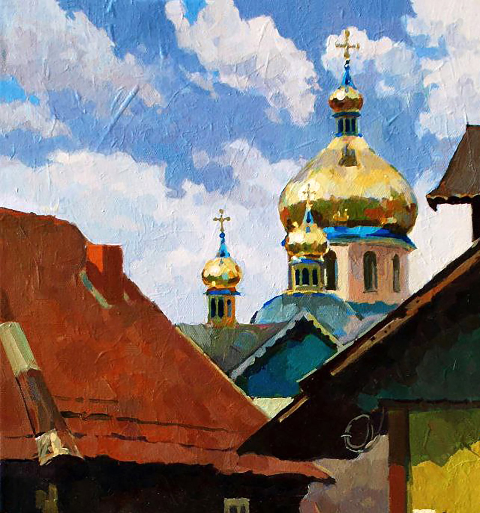 Oil painting Village decorations Anastasia Yaroshevich - 2