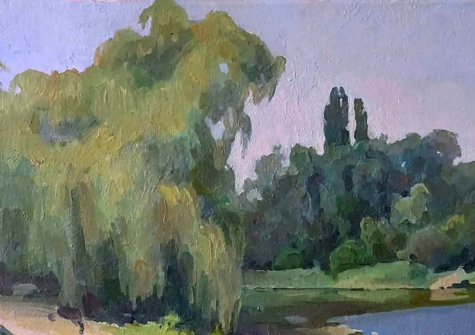 Oil painting Near the summer river Anastasia Yaroshevich - 2