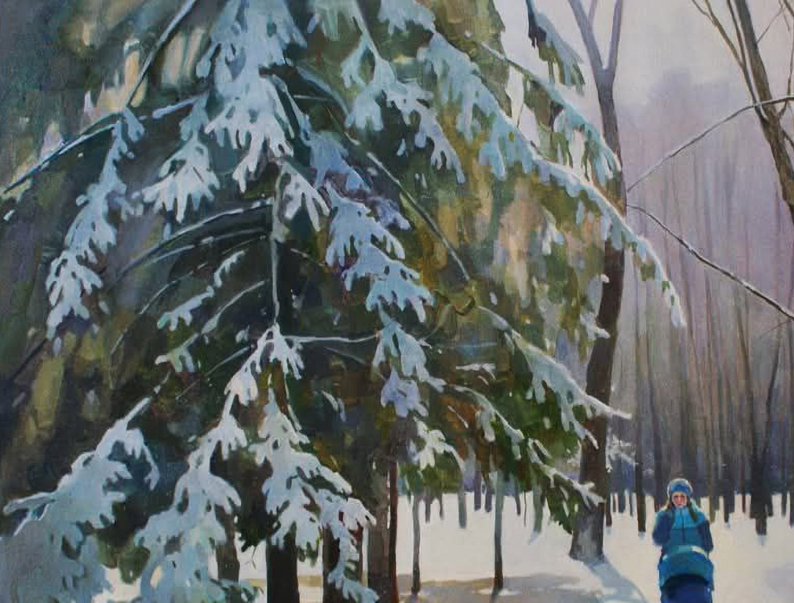 Oil painting Walk in the park Anastasia Yaroshevich - 3