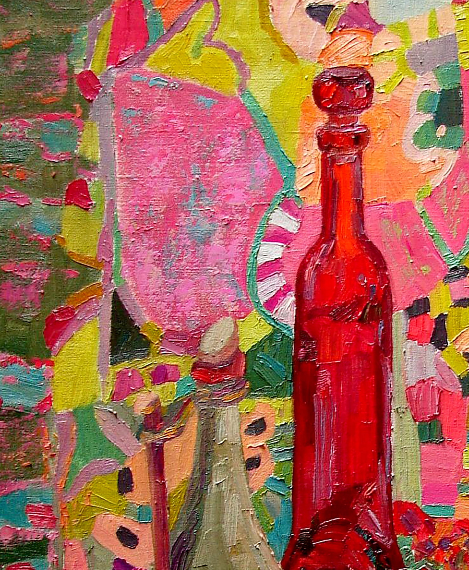 Oil painting Still life with a red bottle Tatyana Shulyak - 2
